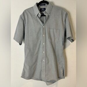 Stafford Men's Striped Button Down Winkle Free Shirt Size 16